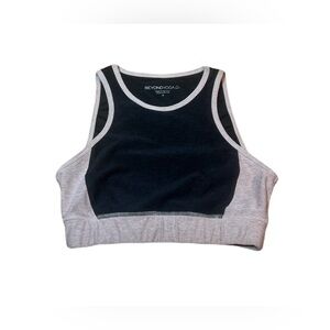 Beyond Yoga Spacedye On Block Sports Bra Crop Top in Black, Women’s size Small